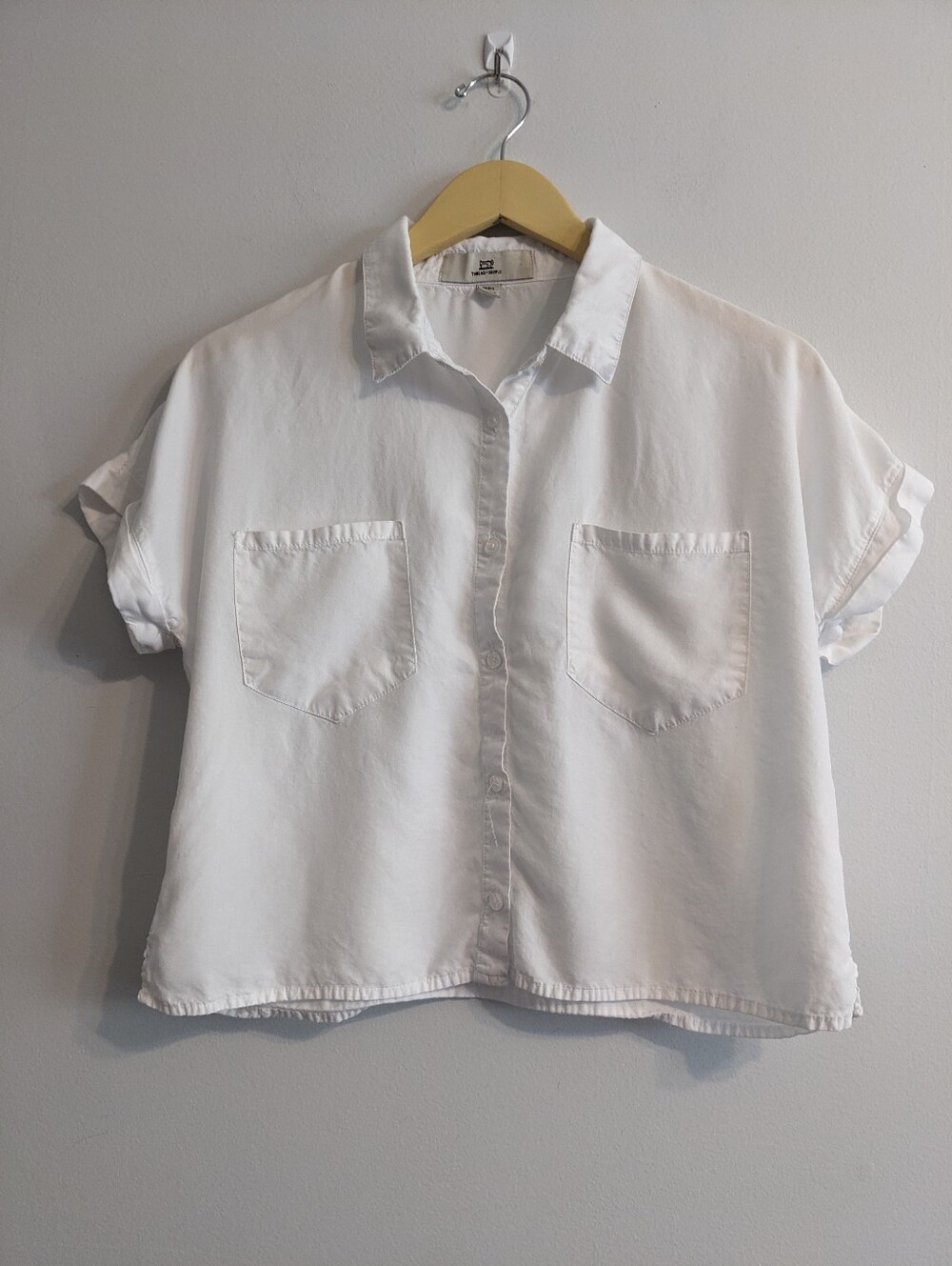 Thread & Supply Short Sleeve Button Down Shirt | White | Small